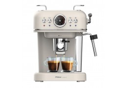 Primo PREM-40445 Μηχανή Καφέ Espresso Eco 20Bar 3σε1 Αναλογικό καντράν θερμοκρασίας Ιβουάρ-Chrome (400445)