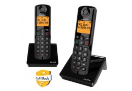 Alcatel S280 EWE DUO Μαύρο Ασύρματο τηλέφωνο με δυνατότητα αποκλεισμού κλήσεων (010052)