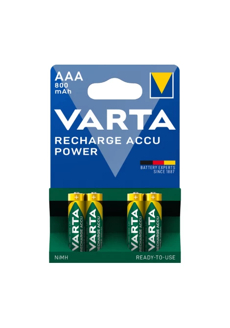 VARTA ΕΠΑΝΑΦΟΡΤΙΖΟΜΕΝΗ 800mAh συσκ.4 AAA (12829)