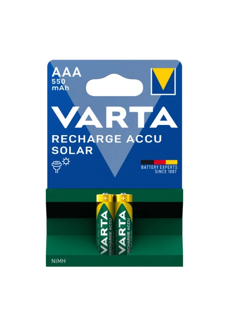 VARTA ΕΠΑΝΑΦΟΡΤΙΖΟΜΕΝΗ 550mAh συσκ.2 AAA SOLAR (12865)