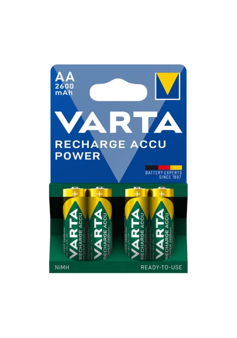 VARTA ΕΠΑΝΑΦΟΡΤΙΖΟΜΕΝΗ 2600mAh συσκ.4 AA (128090)