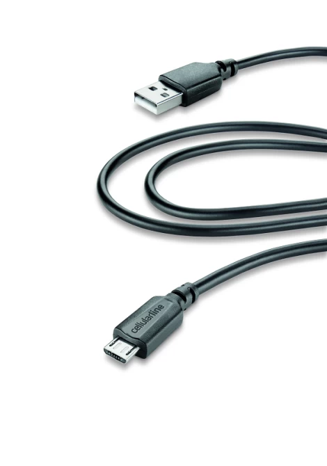 CELLULAR LINE 203947 USB Καλώδιο Συγχρονισμού και Φόρτισης microUSB (2m) Μαύρο (49164)