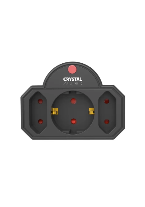 CRYSTAL AUDIO SP21-1300-70 Μαύρο Πολύπριζο Προστασίας 1 Θέσης Schuko & 2 Απλών Θέσεων 1300j/70d (381012)