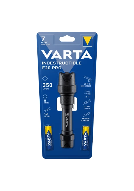 VARTA Φακός Indestructible F20 Pro + 2xAA (123406)