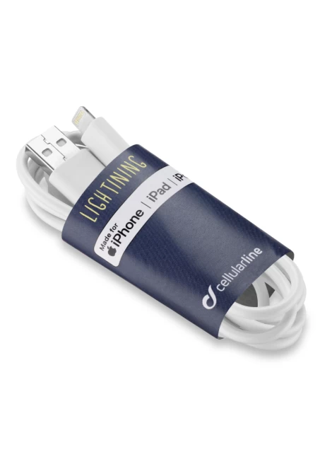 CELLULAR LINE 345555 Tech Away USB Καλώδιο Συγχρονισμού και Φόρτισης Lightning για συσκευές Apple (0,9m) Λευκό (499085)