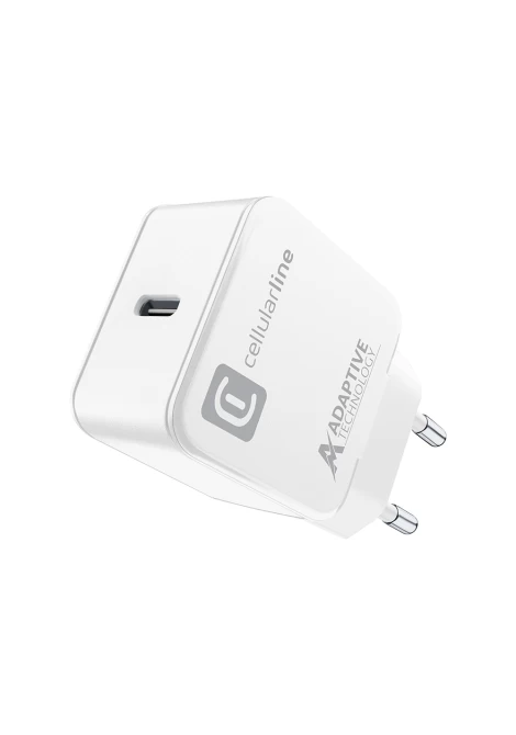 CELLULAR LINE 434747 Φορτιστής Σπιτιού με Θύρα Type-C 15W Λευκός (490368)