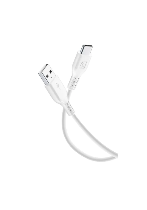 CELLULAR LINE 295737 USB Καλώδιο Συγχρονισμού και Φόρτισης Type-A σε Type-C (2m) Λευκό (49543)
