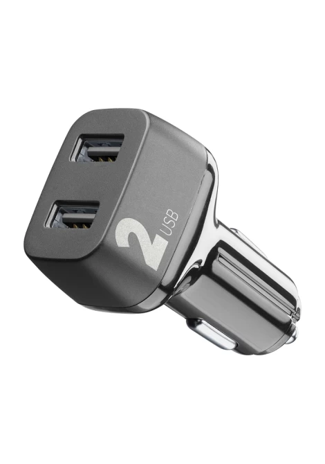 CELLULAR LINE 356292 Φορτιστής Αυτοκινήτου με 2 θύρες USB 2x12W Μαύρος (49178)