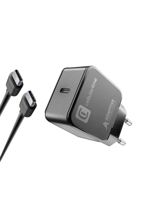 CELLULAR LINE 434778 Σετ Φορτιστής Samsung με θύρα Τype-C και καλώδιο Type-C 15W Μαύρο (490598)
