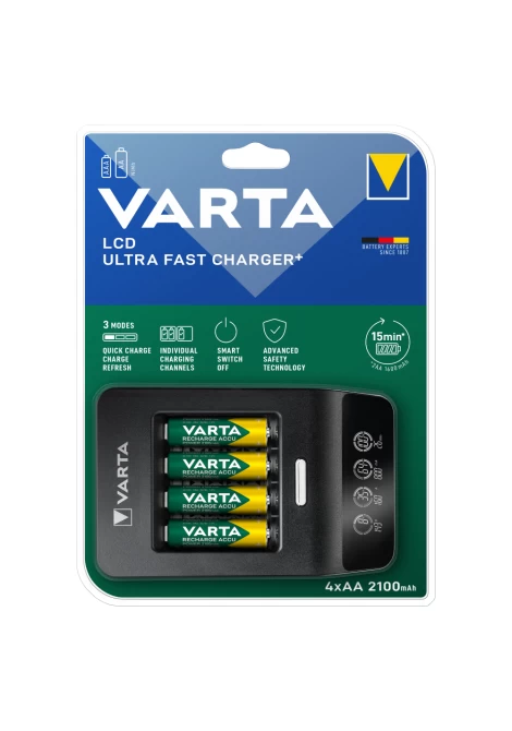 VARTA 57685101441 LCD Ultra Fast Charger + 4xAA 2100mAh (128604)