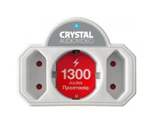 Crystal Audio CPW21-1300-70 Λευκό Πολύπριζο Aσφαλείας 1300J/70dB