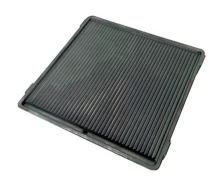 Kazis KAZ4242 Μαντεμένια πλάκα ψησίματος 42Χ42 cm με ραβδώσεις και λιποσυλλέκτη SEASON