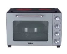 Primo PREO-40387 Φουρνάκι Με 2 Κεραμικές Εστίες 50L Με Αέρα & Υάλινη Πρόσοψη Γκρι/Μαύρο (400387)