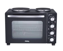 Hobby HEO-40370 35lt με 2 Εστίες 3000W Μαύρο Ηλεκτρικό Φουρνάκι (400370)