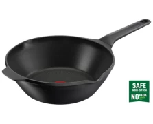 Tefal E24919 Robusto Τηγάνι wok 28εκ από Αλουμίνιο με Αντικολλητική Επίστρωση Τιτανίου