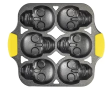 Lodge BWSKULLA1 Μαντεμένια Φόρμα Mini Skull + Κίτρινες Λαβές Σιλικόνης