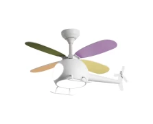 Primo PRCF-80679 38'' 98εκ DC Με R/C Kids Series Helicopter Ανεμιστήρας Οροφής Λευκός (800679)