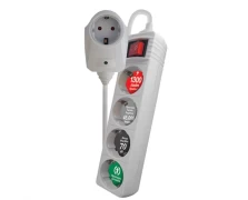 CRYSTAL AUDIO CP-4+1w Πολύπριζο Προστασίας Schuko 4+1 Θέσεων 1300j Λευκό (381041)