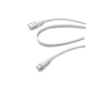 CELLULAR LINE 190919 USB Καλώδιο Συγχρονισμού και Φόρτισης microUSB (1m) Λευκό (49159)