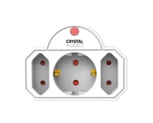 CRYSTAL AUDIO SPW21-1300-70 Λευκό Πολύπριζο Προστασίας 1 Θέσης Schuko - 2 Απλών Θέσεων 1300j/70 (381011)