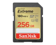 SanDisk Extreme 256GB SDXC UHS-I + 1 year RescuePRO Deluxe SD Card (531679)
