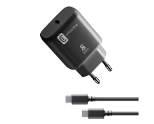 CELLULAR LINE Σετ Φορτιστής Σπιτιού Samsung με Θύρα Type-C και Καλώδιο Type-C 25W Μαύρο (49890)