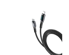 CELLULAR LINE 456145 USB Καλώδιο Συγχρονισμού και Φόρτισης Type-C (2m) με Οθόνη Μαύρο (490588)