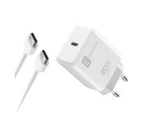 CELLULAR LINE 473418 Σετ Φορτιστής iPhone με Θύρα Type-C και Καλώδιο USB-C 20W Λευκό (490678)