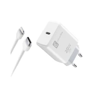 CELLULAR LINE 398476 Σετ Φορτιστής για iPhone με Θύρα Type-C και Καλώδιο USB-C/Lightning 20W Λευκό (49839)