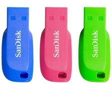 SanDisk SDCZ50C-016G-B46T Cruzer Blade USB Flash Drive 3-pack 16GB (534376)