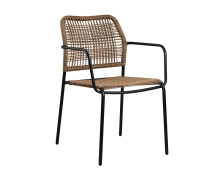 Varossi Πολυθρόνα Monza Φυσικό με μαύρο σκελετό 53.5 x 60 x 79 (900-269)