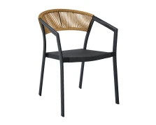 Varossi Πολυθρόνα Beluga Φυσικό με Μαύρο Σκελετό 56 x 60 x 80 (900-289)