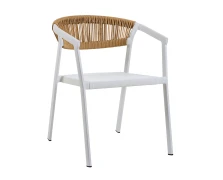 Varossi Πολυθρόνα Cactus-TX φυσικό με λευκό σκελετό 57 x 64.5 x 76 (900-317)