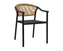 Varossi Πολυθρόνα Aloha-TX φυσικό με μαύρο σκελετό 55.5 x 60.5 x 77.5 (900-318)