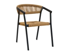 Varossi Πολυθρόνα Cactus φυσικό με μαύρο σκελετό 57 x 64.5 x 76 (900-319)