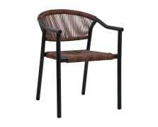 Varossi Πολυθρόνα Aloha καφέ με μαύρο σκελετό 55.5 x 60.5 x 77.5 (900-323)