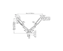 Barkan Βάση Οθόνης Γραφείου M142P Barkan 13'' - 29'' για Δύο Οθόνες