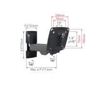 Barkan Βάση Τηλεόρασης Τοίχου E130.B Barkan 13 - 29 με Βραχίονα και Κλίση