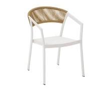 Varossi Πολυθρόνα Beluga Φυσικό με Λευκό Σκελετό 56 x 60 x 80 (900-290)