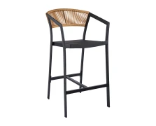 Varossi Σκαμπό Beluga-Bar 72 Φυσικό με Μαύρο σκελετό 57 x 69 x 108
