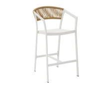 Varossi Σκαμπό Beluga-Bar 72 Φυσικό με Λευκό σκελετό 57 x 69 x 108