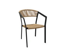 Varossi Πολυθρόνα Beluga-R Φυσικό με Μαύρο Σκελετό 56 x 60 x 80 (900-333)