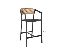 Varossi Σκαμπό Beluga-Bar 65 Φυσικό με Μαύρο Σκελετό 57 x 69 x 101 (900-335)