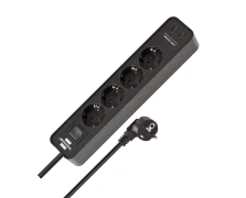 Brennenstuhl Πολύπριζο 4 θέσεων με 2 x USB-C και διακόπτη 1153240106 Ecolor μάυρο (150171)