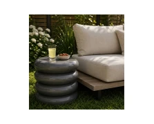 Lesli Living Βοηθητικά Τραπεζάκια Κήπου Side Table Talum Mgo Grey Ψ40x40,5cm (364600138)