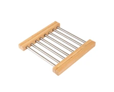 ESTIA ΒΑΣΗ ΜΑΓΕΙΡΙΚΟΥ ΣΚΕΥΟΥΣ BAMBOO ESSENTIALS ME ΑΝΟΞΕΙΔΩΤΟ ΑΤΣΑΛΙ ΠΤΥΣΣΟΜΕΝΗ 22x21.3x2.2cm