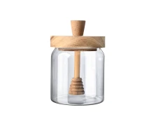 ESTIA ΔΟΧΕΙΟ ΜΕΛΙΟΥ ALLURE ΓΥΑΛΙΝΟ 450ml 9x9x13.5cm ΜΕ ΚΟΥΤΑΛΙ ΜΕΛΙΟΥ