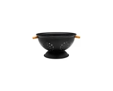 ESTIA ΣΟΥΡΩΤΗΡΙ ΖΥΜΑΡΙΚΩΝ BAMBOO ESSENTIALS ΜΕΤΑΛΛΙΚΟ ΜΕ ΛΑΒΕΣ 24x24x13.7cm ΜΑΥΡΟ