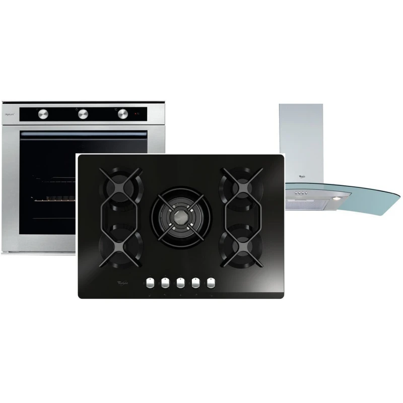 Whirlpool AKPM 6580IXL + AKT 486/NB + AKR 982 IX Σετ Φούρνος/Εστία/Απορροφητήρας