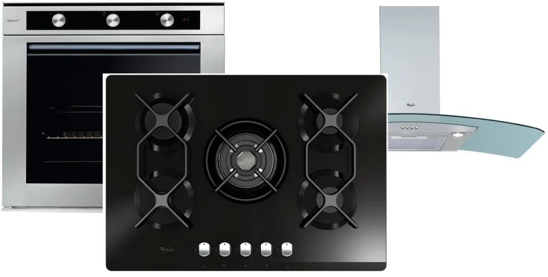 Whirlpool AKPM 6580IXL + AKT 486/NB + AKR 982 IX Σετ Φούρνος/Εστία/Απορροφητήρας